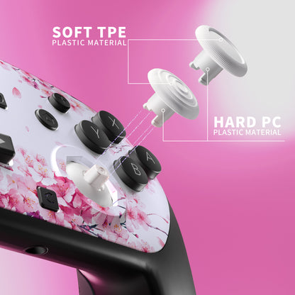 eXtremeRate Nintendo Switch 2 Proコントローラー対応 オクタゴナルゲートスティック対応デザイン フェイスプレートシェル【桜のささやき】