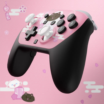 eXtremeRate Nintendo Switch 2 Proコントローラー対応 オクタゴナルゲートスティック対応デザイン フェイスプレートシェル【桜にゃんこ】