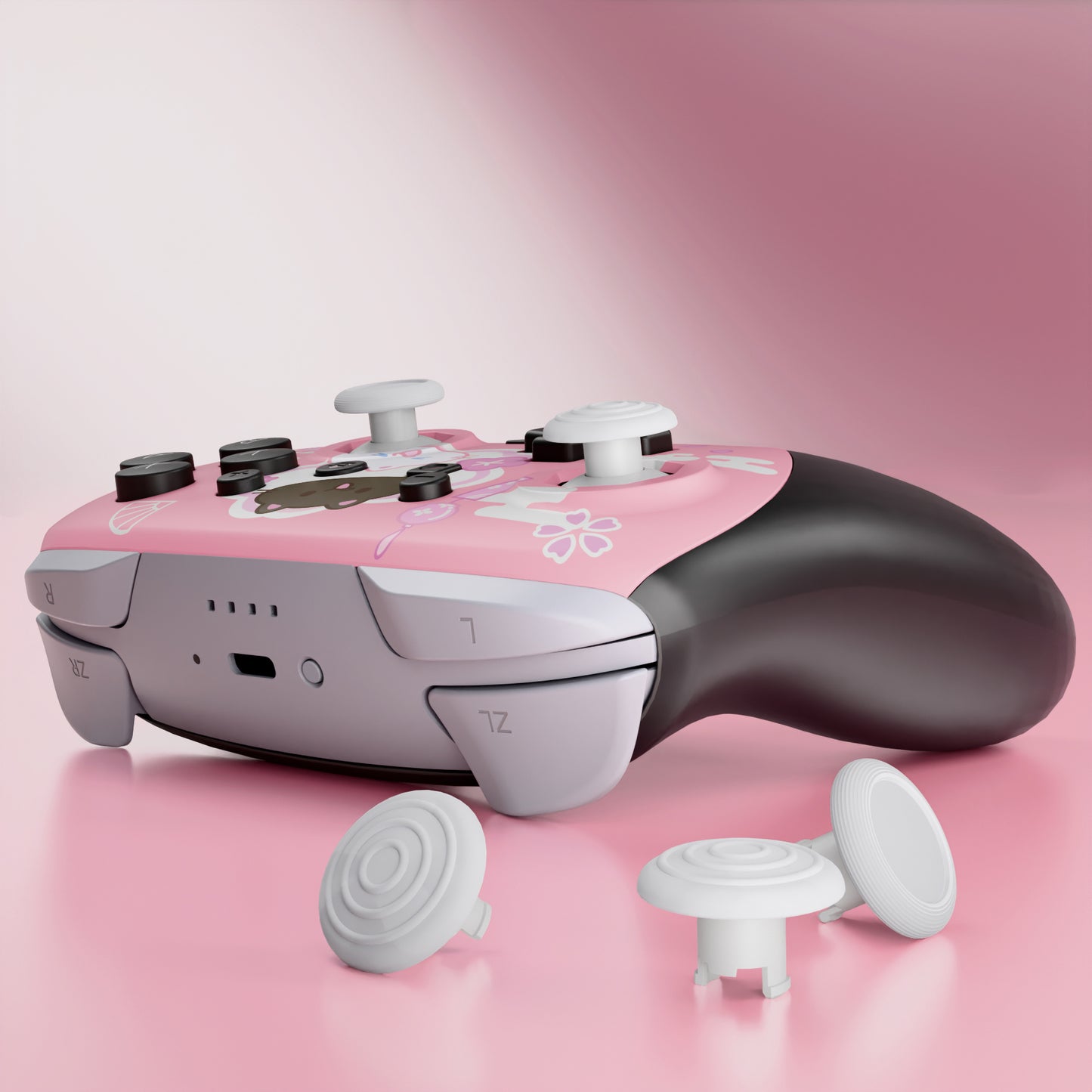 eXtremeRate Nintendo Switch 2 Proコントローラー対応 オクタゴナルゲートスティック対応デザイン フェイスプレートシェル【桜にゃんこ】