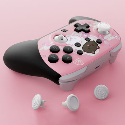 eXtremeRate Nintendo Switch 2 Proコントローラー対応 オクタゴナルゲートスティック対応デザイン フェイスプレートシェル【桜にゃんこ】