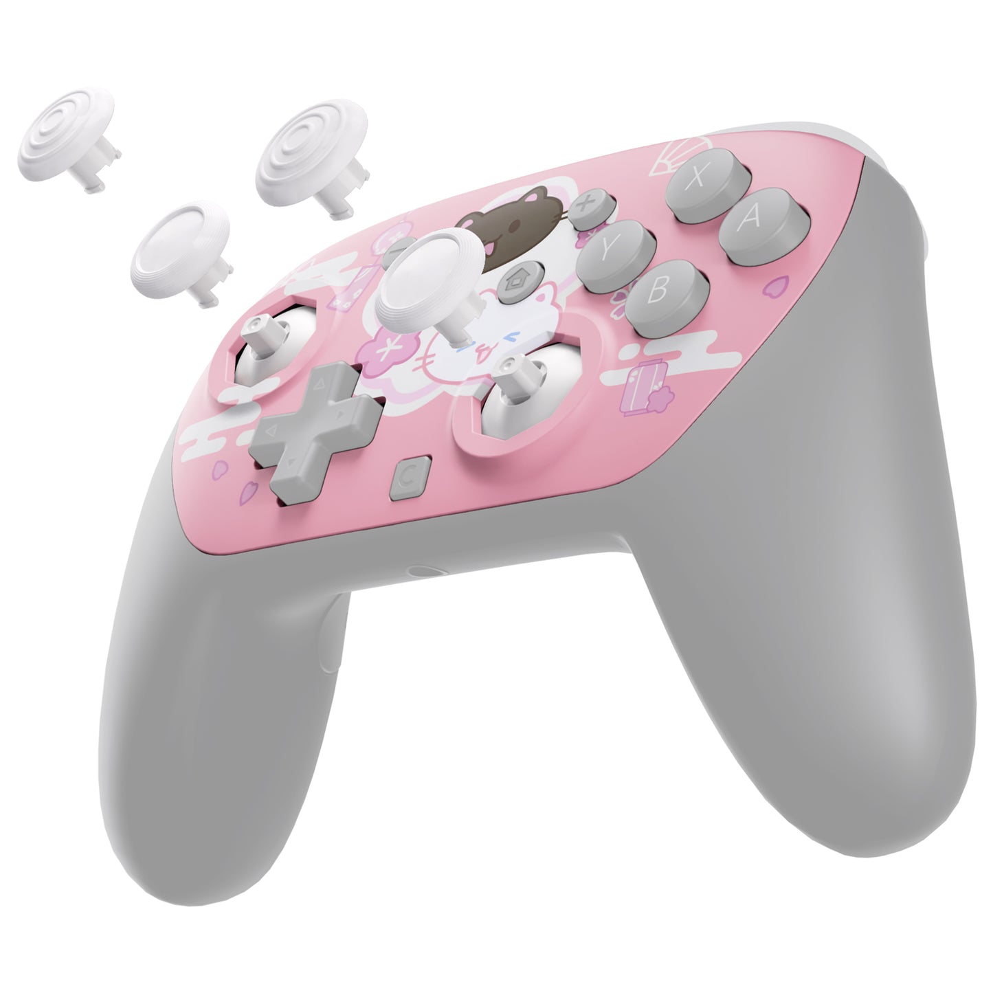 eXtremeRate Nintendo Switch 2 Proコントローラー対応 オクタゴナルゲートスティック対応デザイン フェイスプレートシェル【桜にゃんこ】