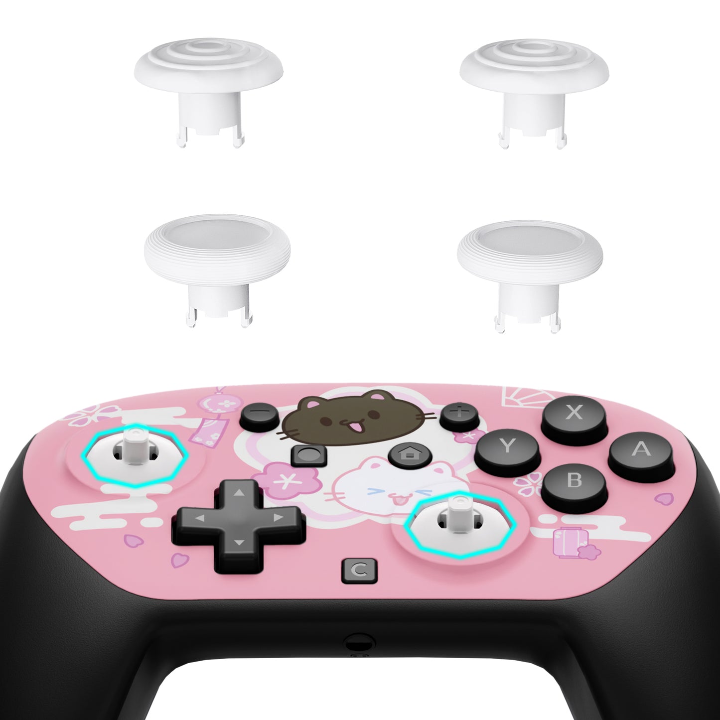 eXtremeRate Nintendo Switch 2 Proコントローラー対応 オクタゴナルゲートスティック対応デザイン フェイスプレートシェル【桜にゃんこ】