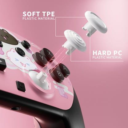 eXtremeRate Nintendo Switch 2 Proコントローラー対応 オクタゴナルゲートスティック対応デザイン フェイスプレートシェル【桜にゃんこ】