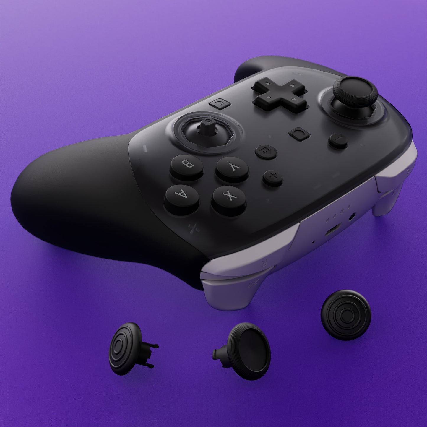 eXtremeRate Nintendo Switch 2 Proコントローラー対応 オクタゴナルゲートスティック対応デザイン フェイスプレートシェル【クリアブラック】
