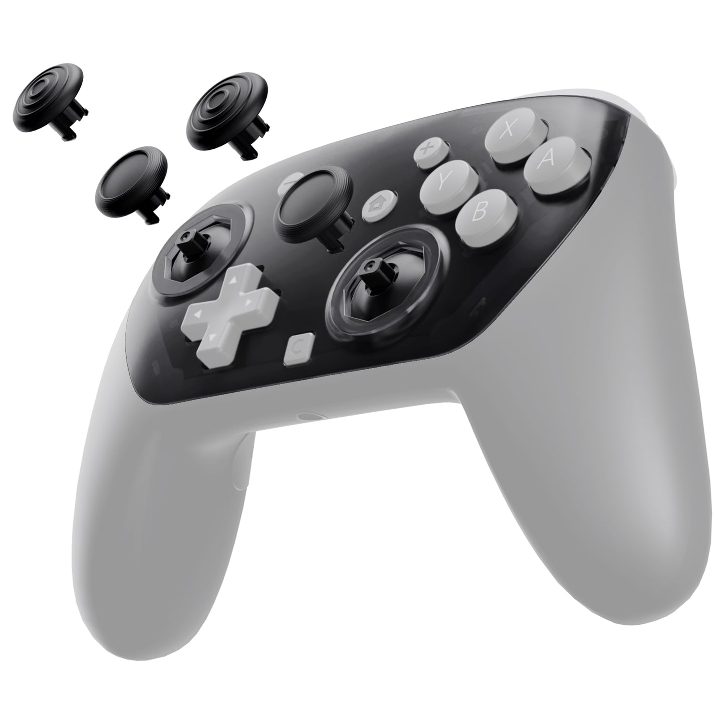 eXtremeRate Nintendo Switch 2 Proコントローラー対応 オクタゴナルゲートスティック対応デザイン フェイスプレートシェル【クリアブラック】