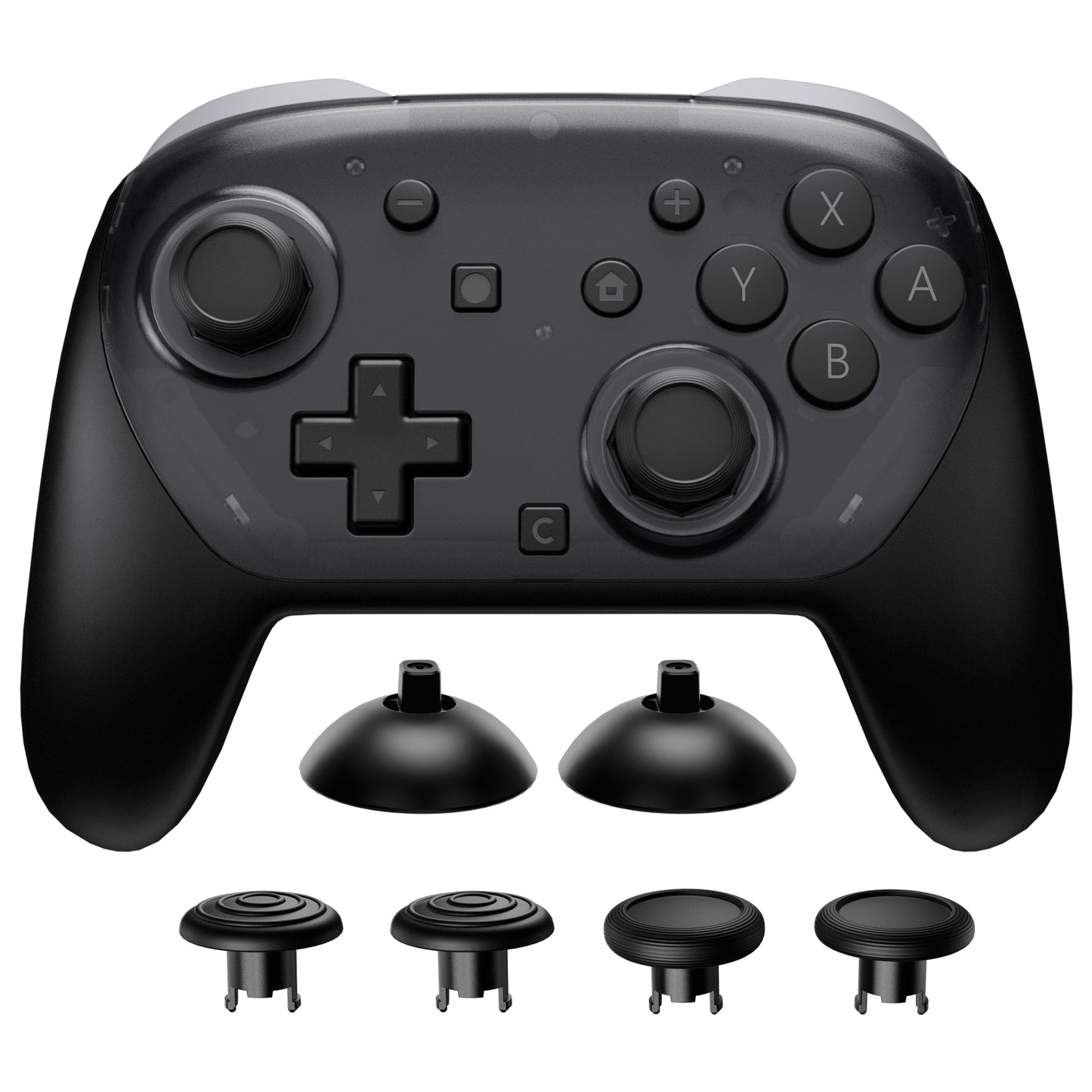 eXtremeRate Nintendo Switch 2 Proコントローラー対応 オクタゴナルゲートスティック対応デザイン フェイスプレートシェル【クリアブラック】