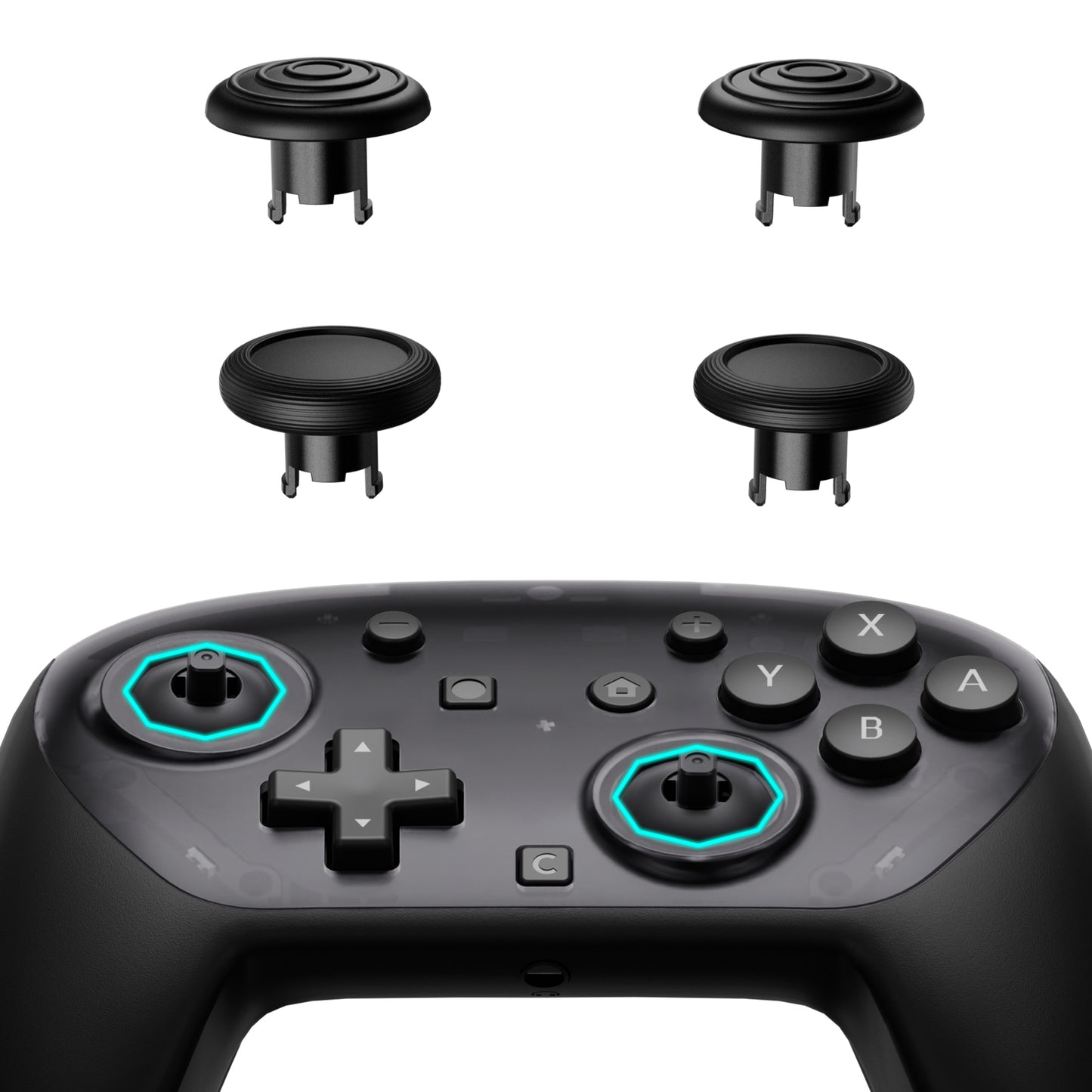 eXtremeRate Nintendo Switch 2 Proコントローラー対応 オクタゴナルゲートスティック対応デザイン フェイスプレートシェル【クリアブラック】