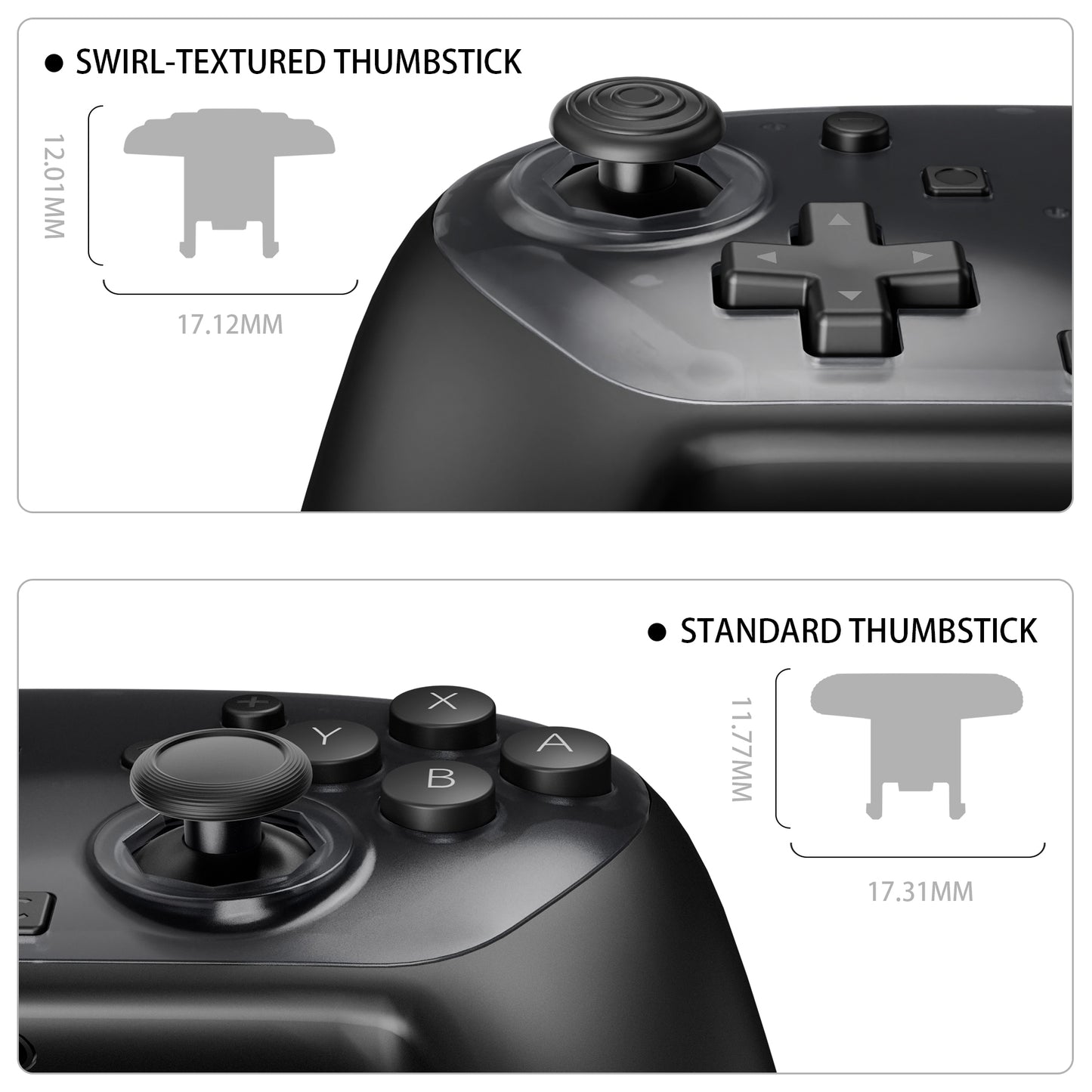 eXtremeRate Nintendo Switch 2 Proコントローラー対応 オクタゴナルゲートスティック対応デザイン フェイスプレートシェル【クリアブラック】