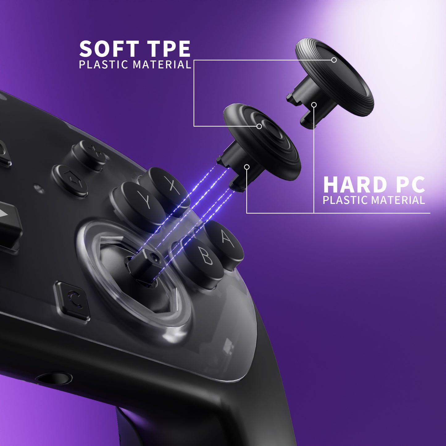 eXtremeRate Nintendo Switch 2 Proコントローラー対応 オクタゴナルゲートスティック対応デザイン フェイスプレートシェル【クリアブラック】