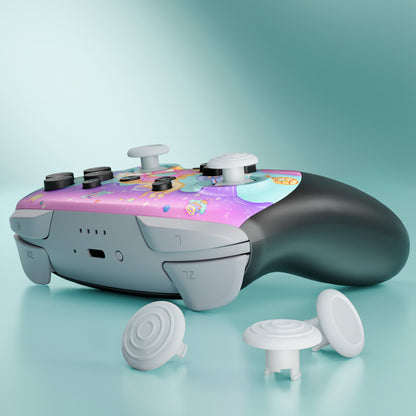 eXtremeRate Nintendo Switch 2 Proコントローラー対応 オクタゴナルゲートスティック対応デザイン フェイスプレートシェル【猫ちゃんのドーナツ旅】