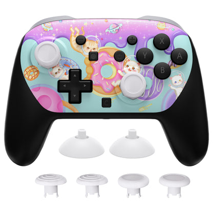 eXtremeRate Nintendo Switch 2 Proコントローラー対応 オクタゴナルゲートスティック対応デザイン フェイスプレートシェル【猫ちゃんのドーナツ旅】