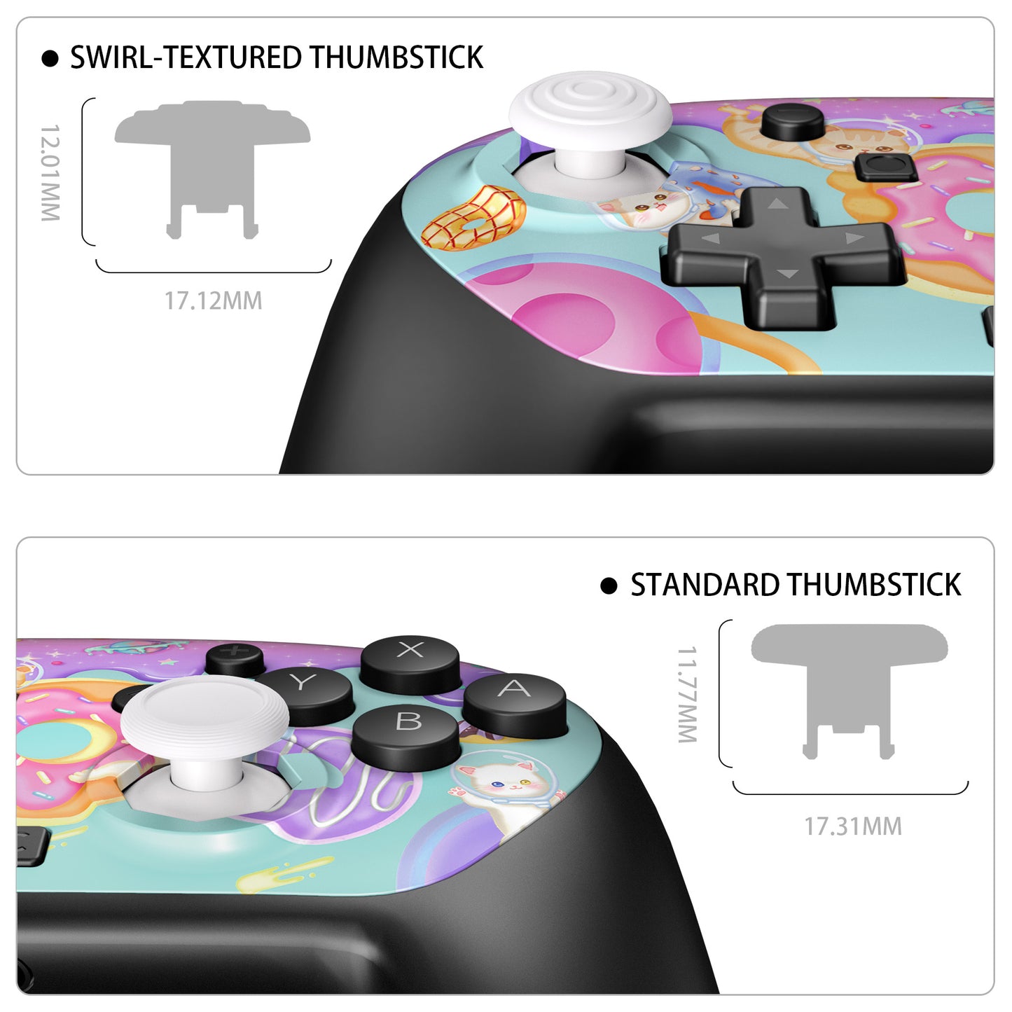 eXtremeRate Nintendo Switch 2 Proコントローラー対応 オクタゴナルゲートスティック対応デザイン フェイスプレートシェル【猫ちゃんのドーナツ旅】