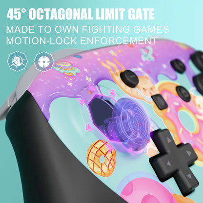 eXtremeRate Nintendo Switch 2 Proコントローラー対応 オクタゴナルゲートスティック対応デザイン フェイスプレートシェル【猫ちゃんのドーナツ旅】