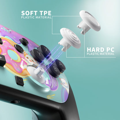 eXtremeRate Nintendo Switch 2 Proコントローラー対応 オクタゴナルゲートスティック対応デザイン フェイスプレートシェル【猫ちゃんのドーナツ旅】