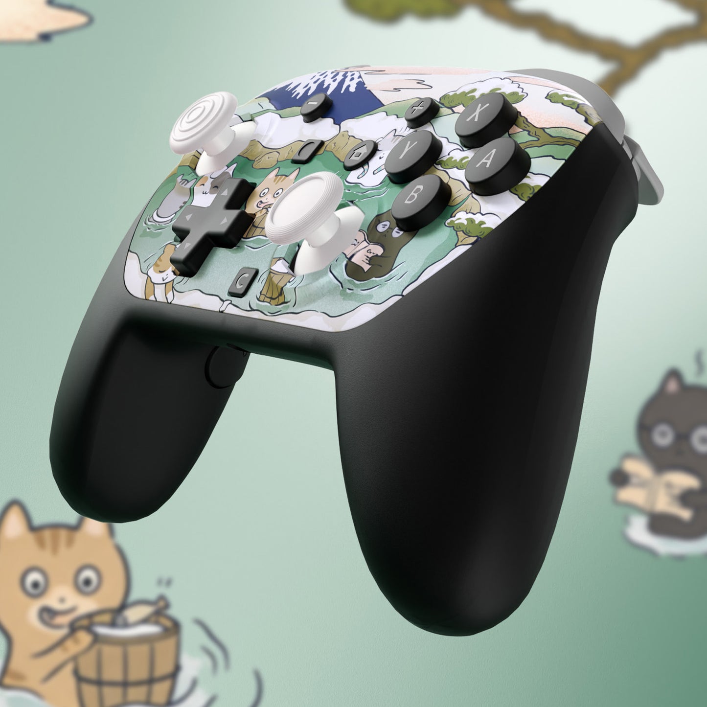 eXtremeRate Nintendo Switch 2 Proコントローラー対応 オクタゴナルゲートスティック対応デザイン フェイスプレートシェル【温泉キティ】