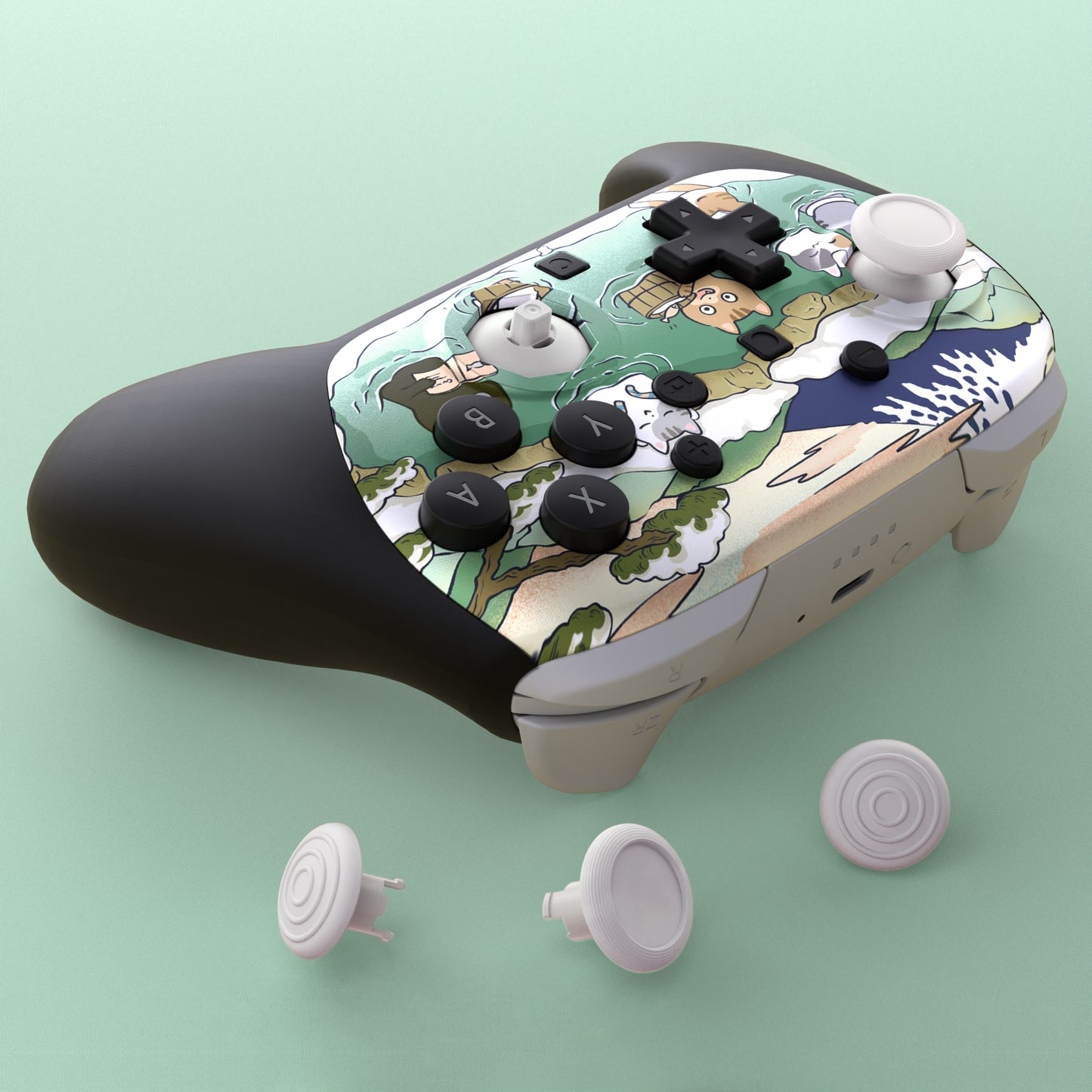 eXtremeRate Nintendo Switch 2 Proコントローラー対応 オクタゴナルゲートスティック対応デザイン フェイスプレートシェル【温泉キティ】