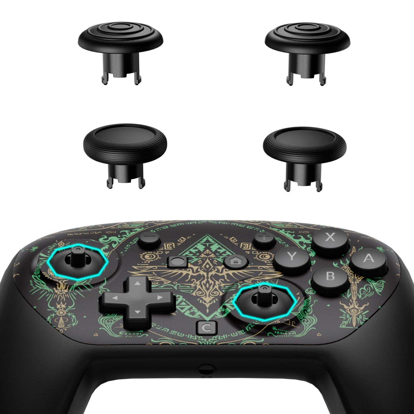 eXtremeRate Nintendo Switch 2 Proコントローラー対応 オクタゴナルゲートスティック対応デザイン フェイスプレートシェル【ゼルダブラック】