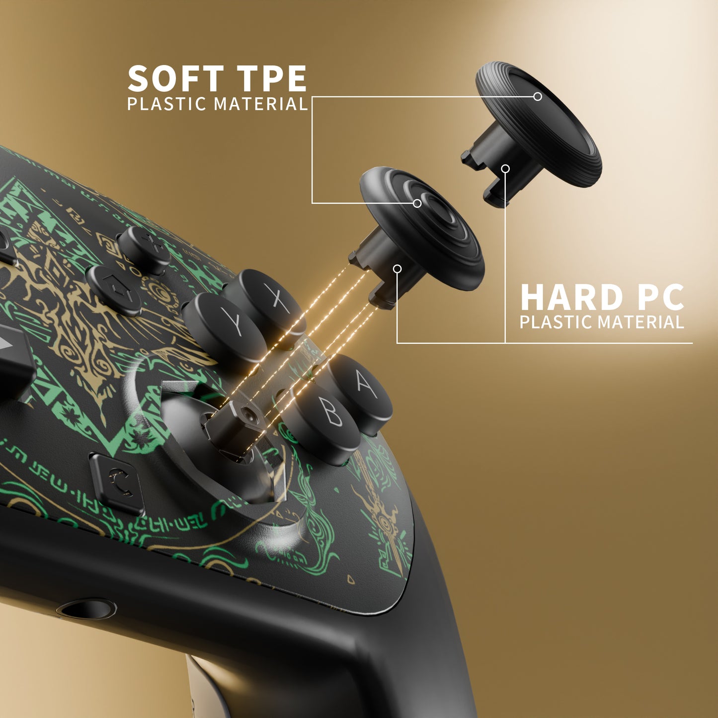 eXtremeRate Nintendo Switch 2 Proコントローラー対応 オクタゴナルゲートスティック対応デザイン フェイスプレートシェル【ゼルダブラック】