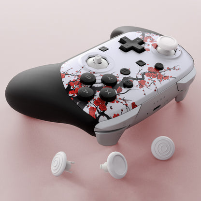 eXtremeRate Nintendo Switch 2 Proコントローラー対応 オクタゴナルゲートスティック対応デザイン フェイスプレートシェル【冬の梅】