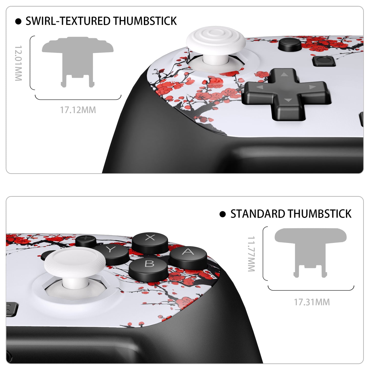 eXtremeRate Nintendo Switch 2 Proコントローラー対応 オクタゴナルゲートスティック対応デザイン フェイスプレートシェル【冬の梅】