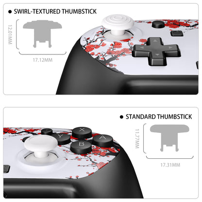 eXtremeRate Nintendo Switch 2 Proコントローラー対応 オクタゴナルゲートスティック対応デザイン フェイスプレートシェル【冬の梅】