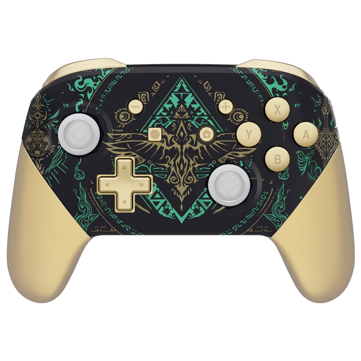 eXtremeRate Nintendo Switch Pro用 八角形ゲート付きスティックデザイン交換フルセットシェル【ブラック暗闇で光る】