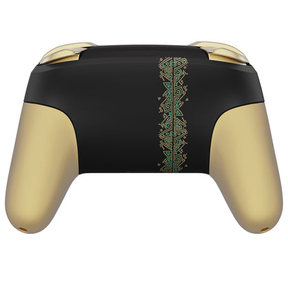 eXtremeRate Nintendo Switch Pro用 八角形ゲート付きスティックデザイン交換フルセットシェル【ブラック暗闇で光る】