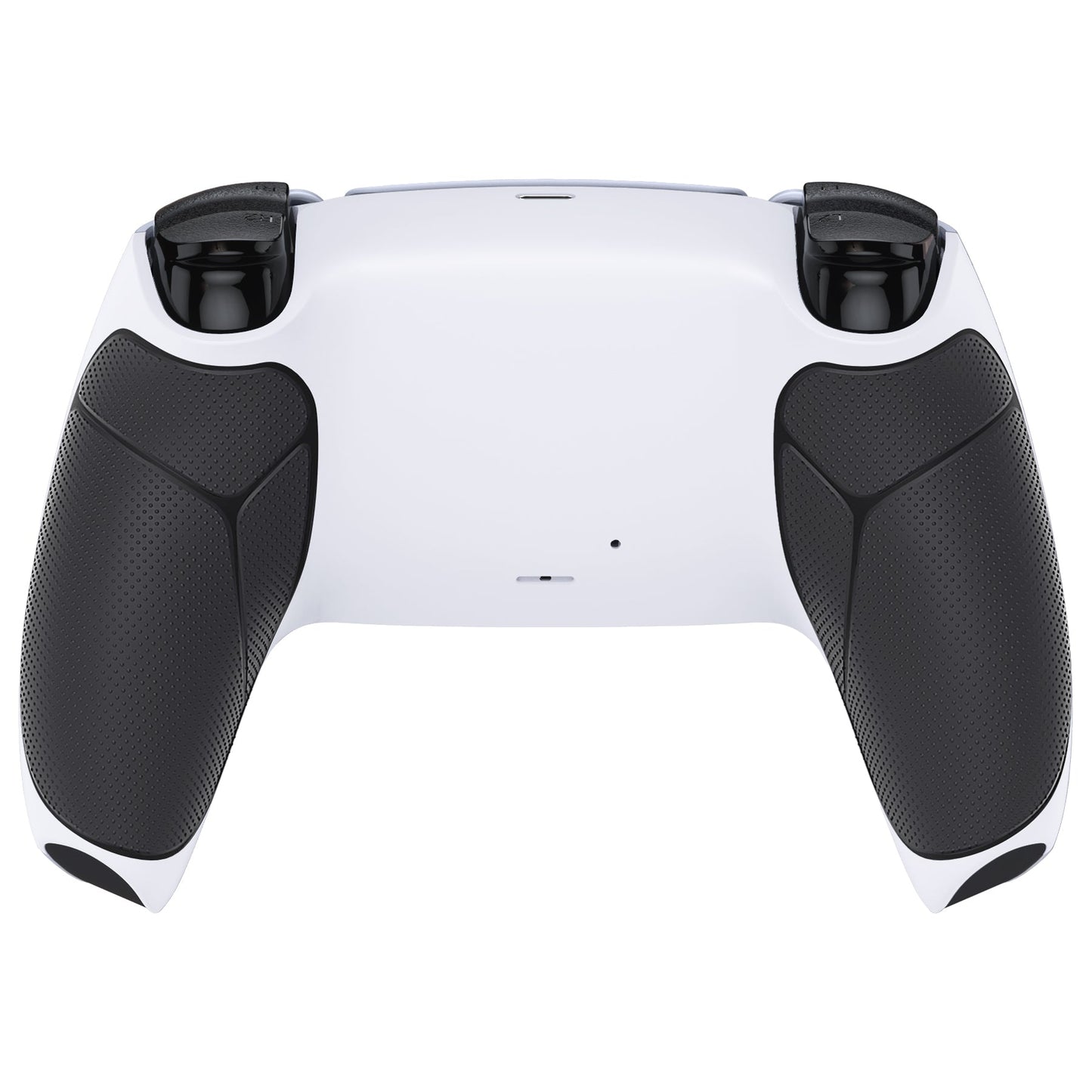 eXtremeRate Performance Grip Replacement Back Housing Bottom Shell Compatible with PS5 Controller - Rubberized Black White eXtremeRate