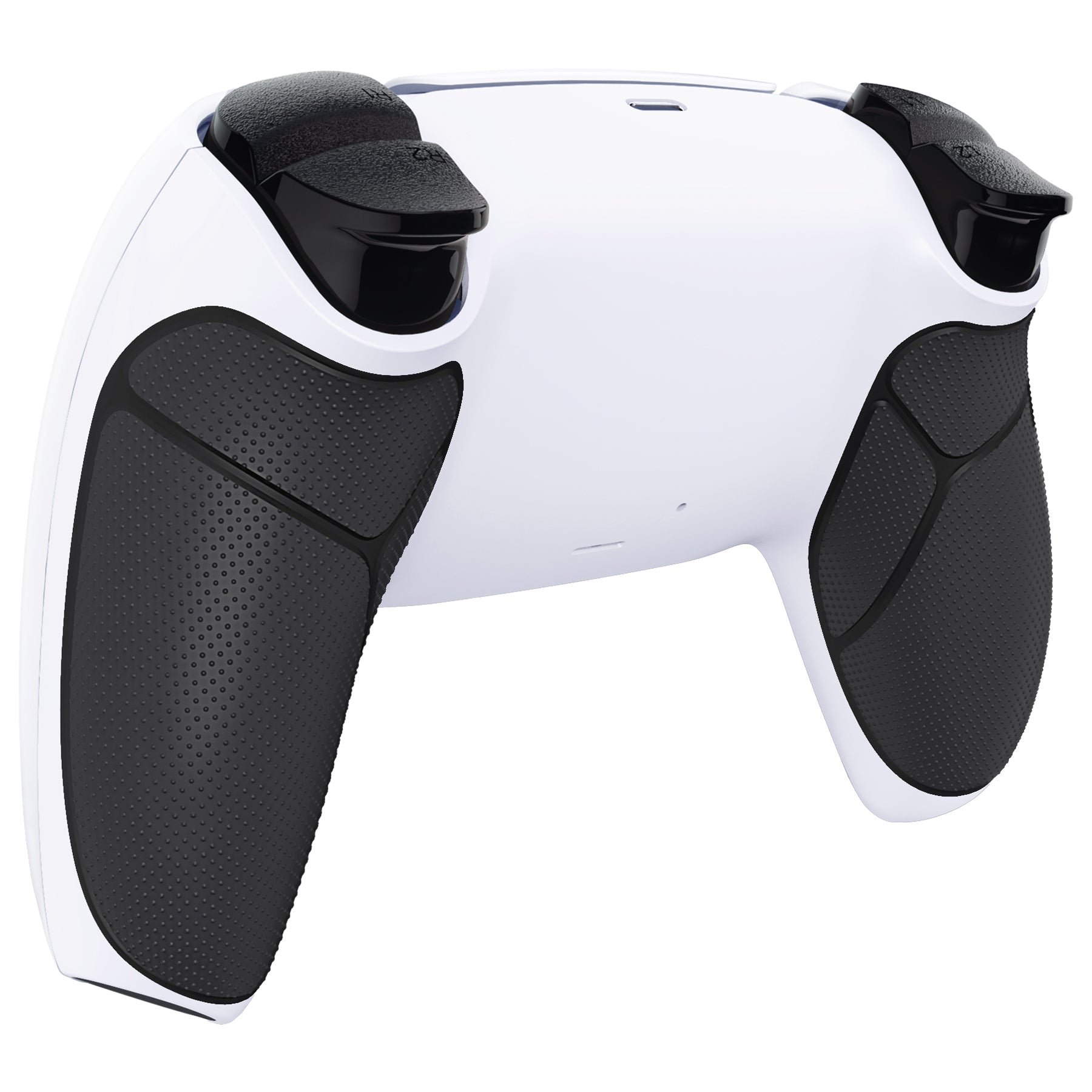 eXtremeRate Performance Grip Replacement Back Housing Bottom Shell Compatible with PS5 Controller - Rubberized Black White eXtremeRate