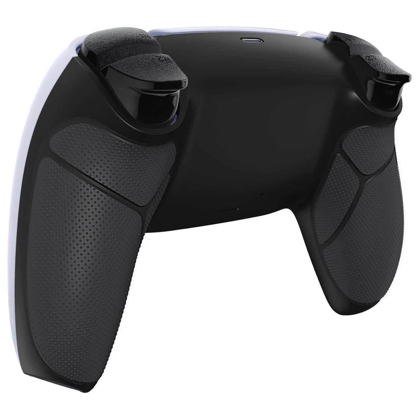 eXtremeRate PS5コントローラーBDM-010/020/030/040/050/060対応パフォーマンスグリップ交換対応用バックハウジングボトムシェル【ラバー付きブラック】