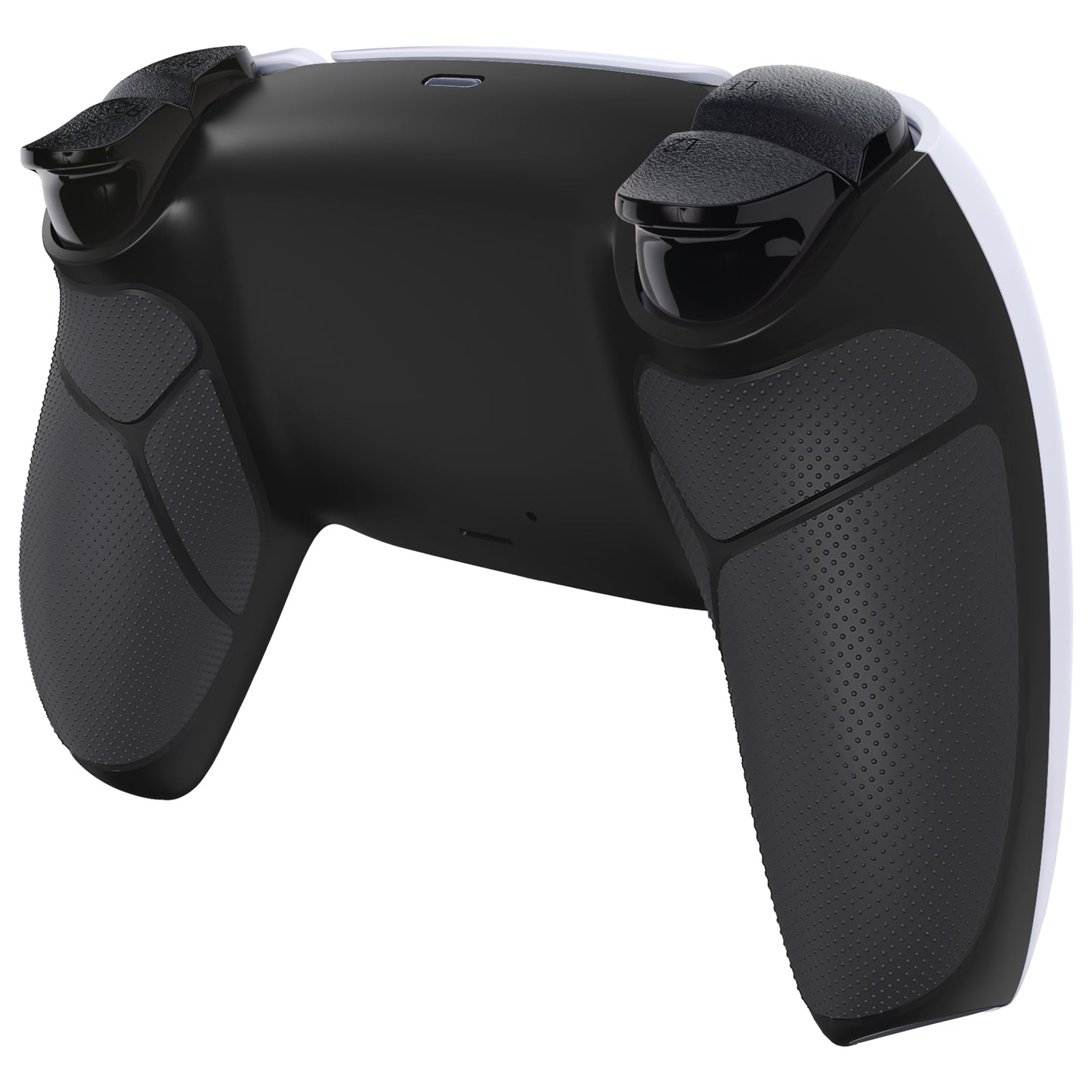 eXtremeRate PS5コントローラーBDM-010/020/030/040/050/060対応パフォーマンスグリップ交換対応用バックハウジングボトムシェル【ラバー付きブラック】