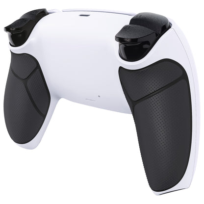 eXtremeRate PS5コントローラーBDM-010/020/030/040/050/060対応パフォーマンスグリップ交換対応用バックハウジングボトムシェル【ラバー付きホワイトブラック】