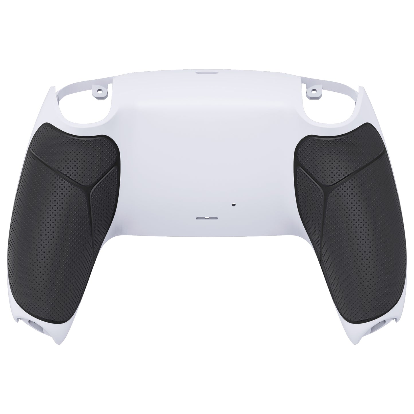 eXtremeRate PS5コントローラーBDM-010/020/030/040/050/060対応パフォーマンスグリップ交換対応用バックハウジングボトムシェル【ラバー付きホワイトブラック】