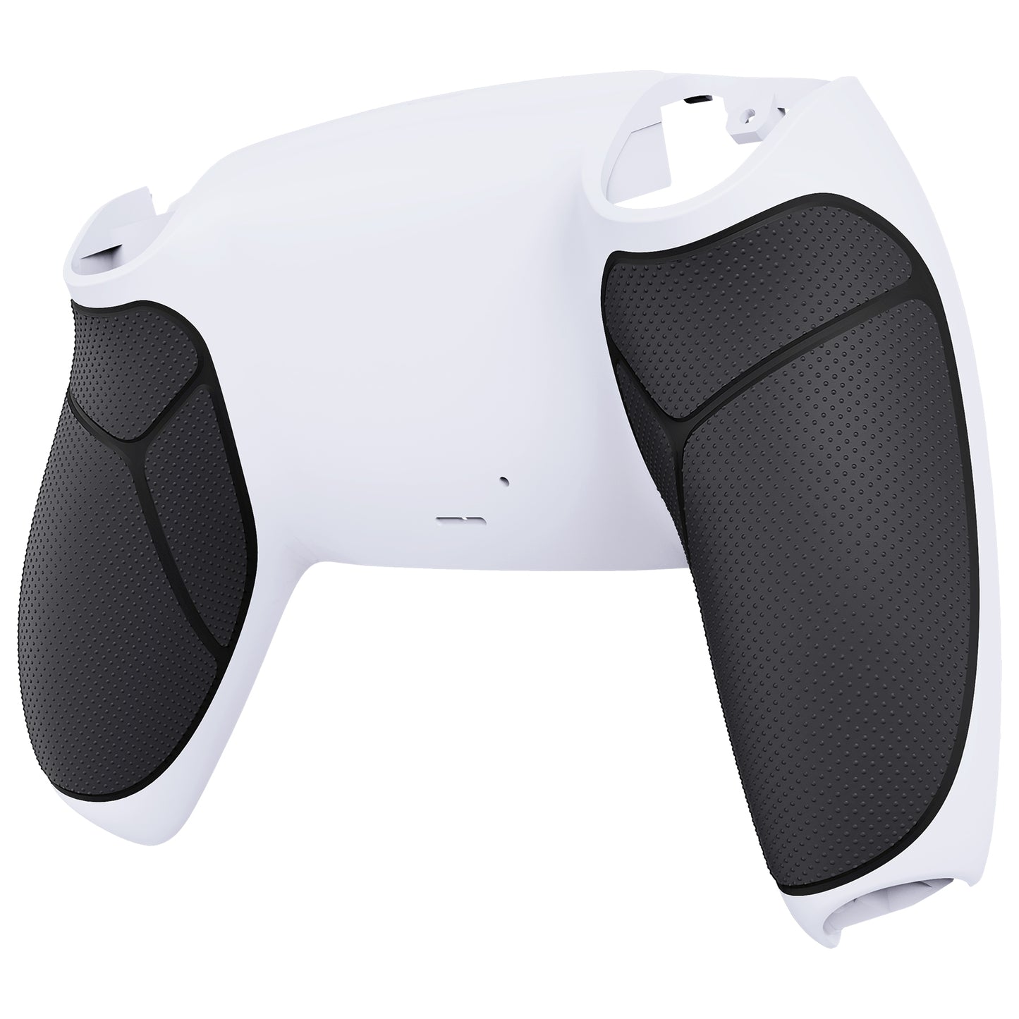 eXtremeRate PS5コントローラーBDM-010/020/030/040/050/060対応パフォーマンスグリップ交換対応用バックハウジングボトムシェル【ラバー付きホワイトブラック】