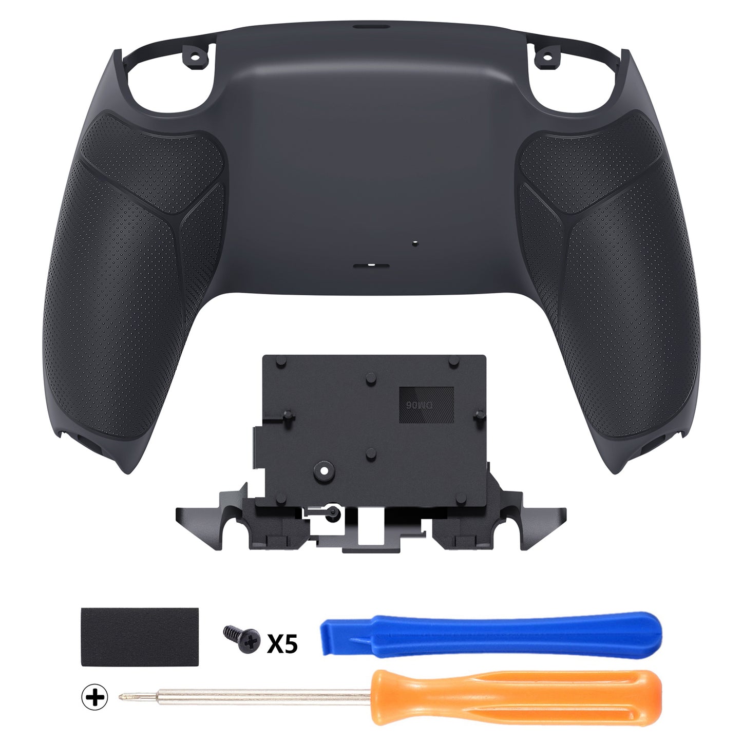 eXtremeRate PS5コントローラーBDM-010/020/030/040/050/060対応パフォーマンスグリップ交換対応用バックハウジングボトムシェル【クラシックグレーゴ＆ダークグレー】