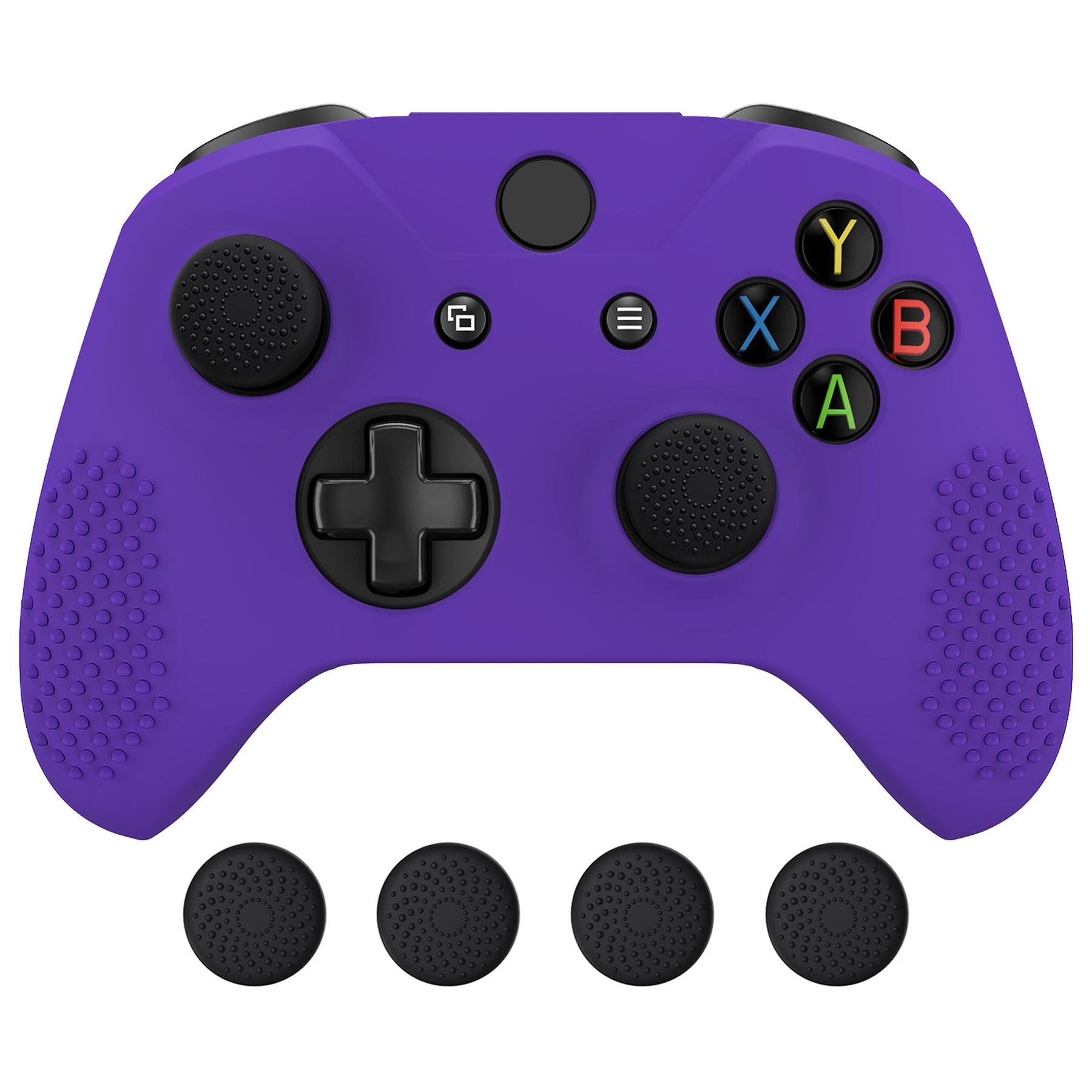 eXtremeRate PlayVital Protective Anti-Slip Silicone Case with Thumb Grips Caps for Xbox One X & S Controller - Purple eXtremeRate