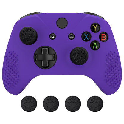 eXtremeRate PlayVital Protective Anti-Slip Silicone Case with Thumb Grips Caps for Xbox One X & S Controller - Purple eXtremeRate