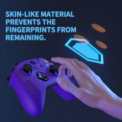 eXtremeRate PlayVital Protective Anti-Slip Silicone Case with Thumb Grips Caps for Xbox One X & S Controller - Purple eXtremeRate