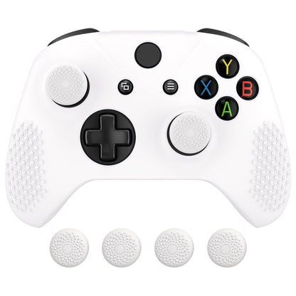 eXtremeRate PlayVital Protective Anti-Slip Silicone Case with Thumb Grips Caps for Xbox One X & S Controller - White eXtremeRate