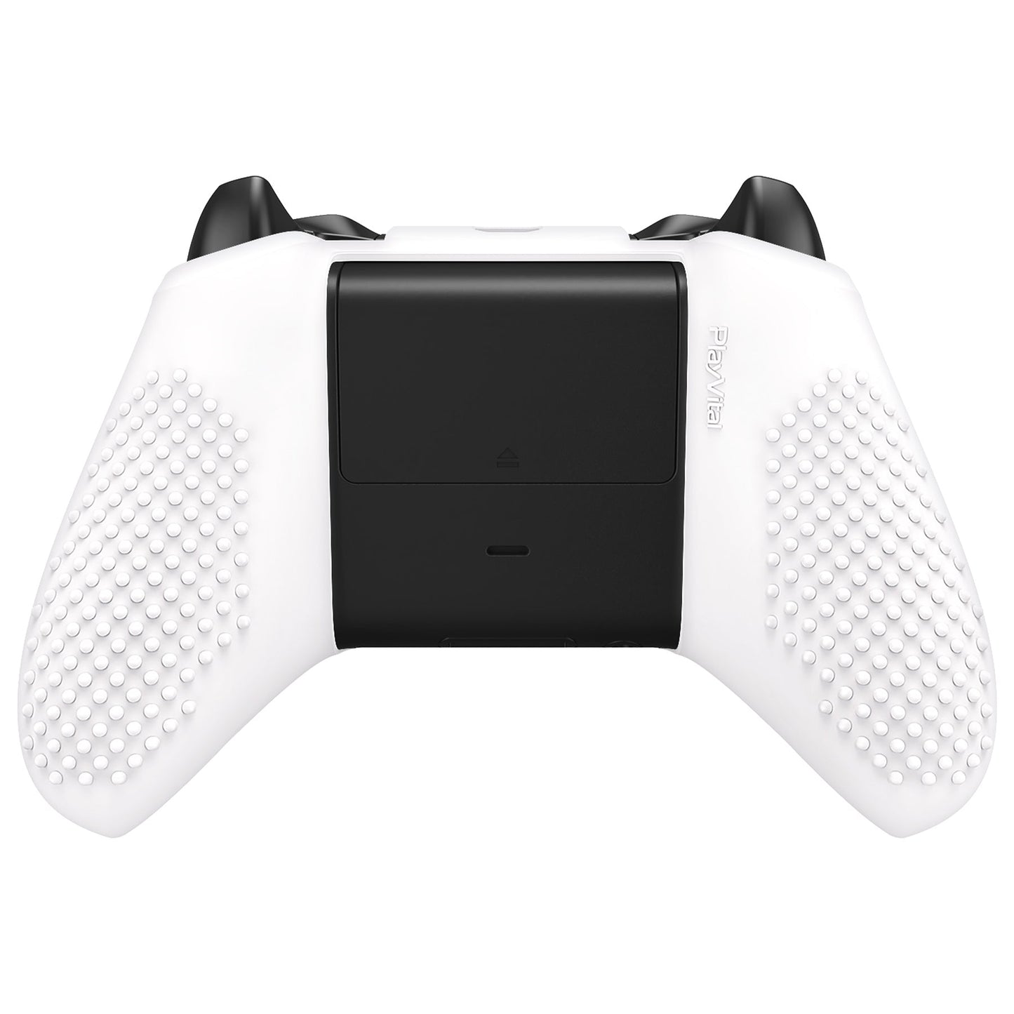 eXtremeRate PlayVital Protective Anti-Slip Silicone Case with Thumb Grips Caps for Xbox One X & S Controller - White eXtremeRate