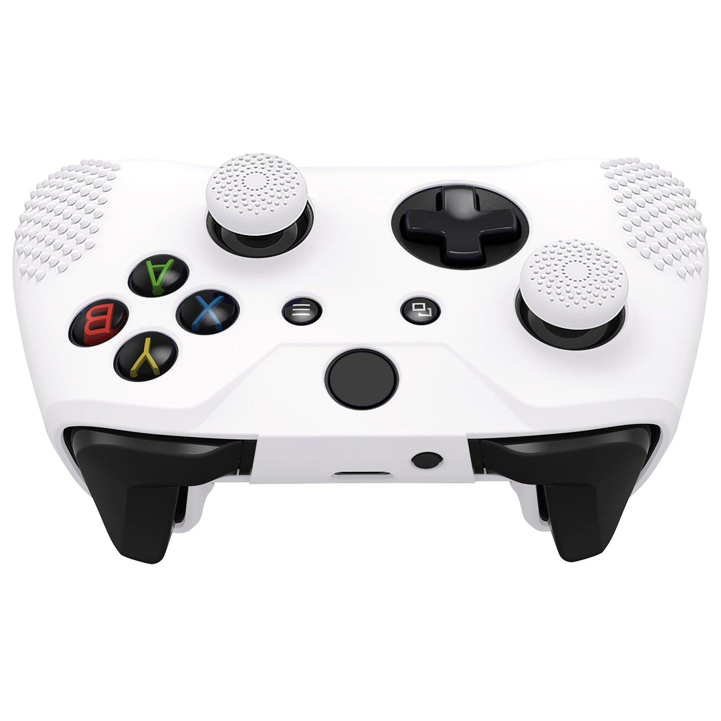 eXtremeRate PlayVital Protective Anti-Slip Silicone Case with Thumb Grips Caps for Xbox One X & S Controller - White eXtremeRate