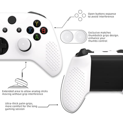 eXtremeRate PlayVital Protective Anti-Slip Silicone Case with Thumb Grips Caps for Xbox One X & S Controller - White eXtremeRate