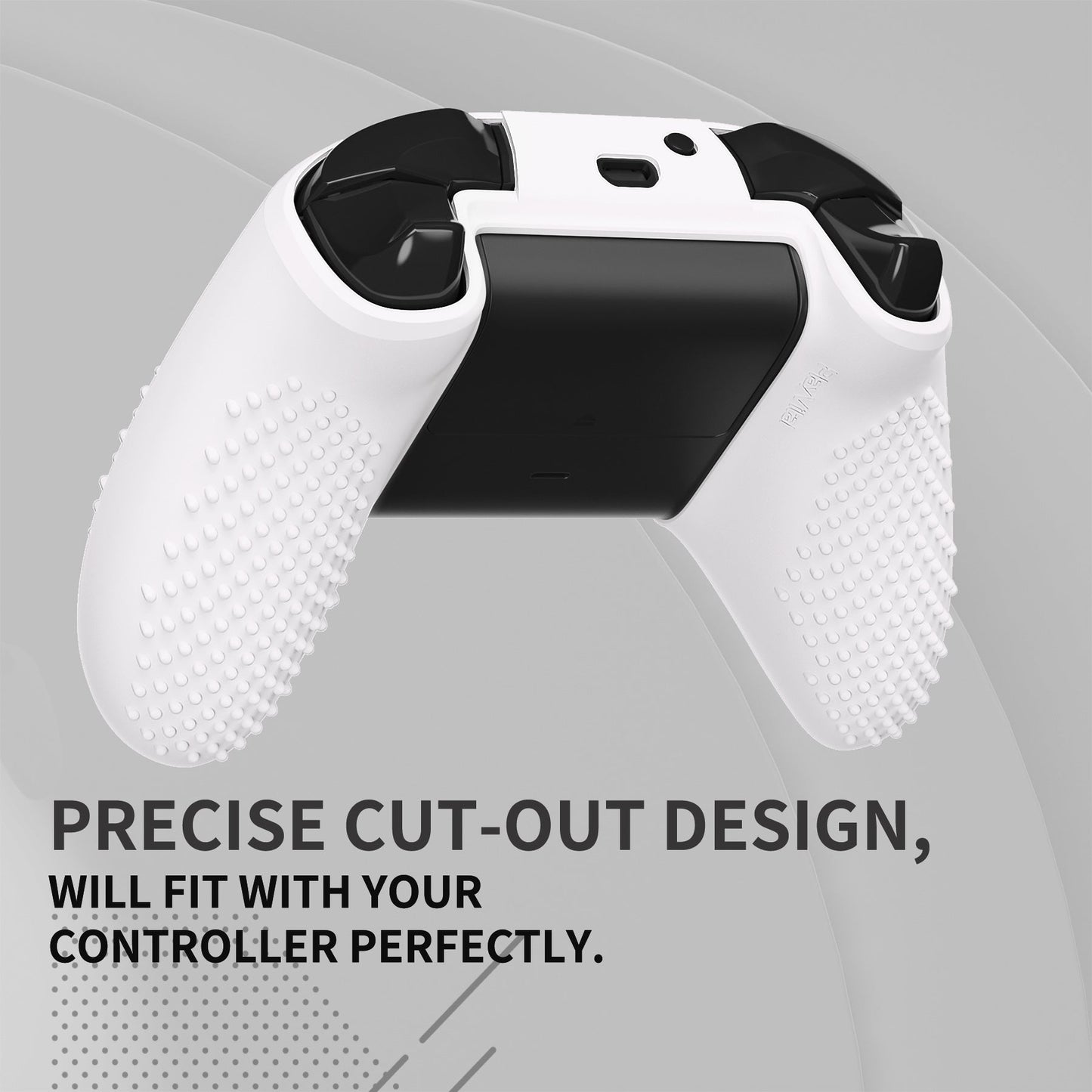 eXtremeRate PlayVital Protective Anti-Slip Silicone Case with Thumb Grips Caps for Xbox One X & S Controller - White eXtremeRate