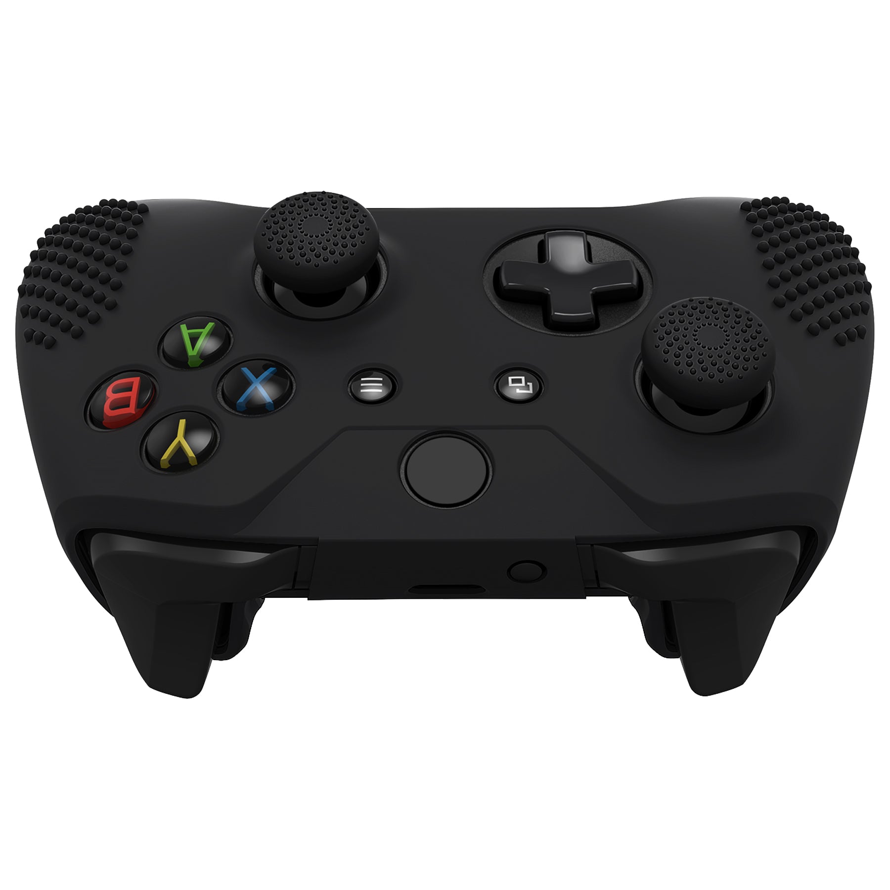 eXtremeRate Protective Anti-Slip Silicone Case with Thumb Grips Caps for Xbox One X & S Controller - Black eXtremeRate