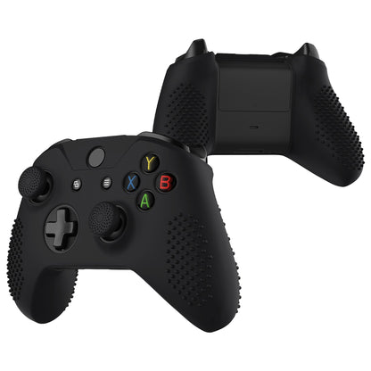 eXtremeRate Protective Anti-Slip Silicone Case with Thumb Grips Caps for Xbox One X & S Controller - Black eXtremeRate