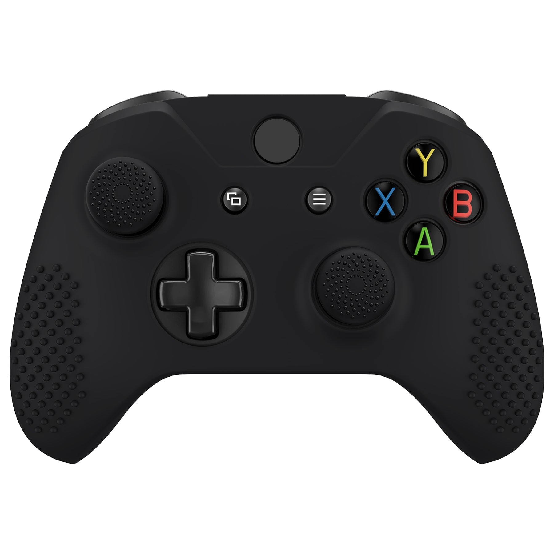 eXtremeRate Protective Anti-Slip Silicone Case with Thumb Grips Caps for Xbox One X & S Controller - Black eXtremeRate