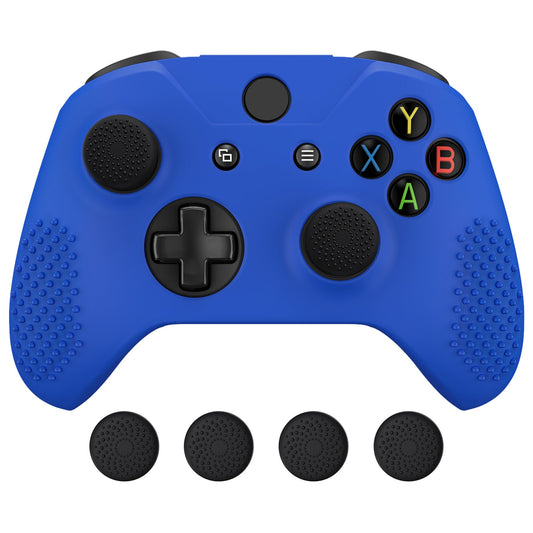 eXtremeRate Protective Anti-Slip Silicone Case with Thumb Grips Caps for Xbox One X & S Controller - Blue eXtremeRate