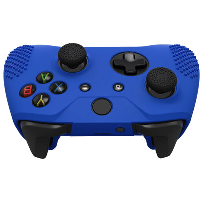 eXtremeRate Protective Anti-Slip Silicone Case with Thumb Grips Caps for Xbox One X & S Controller - Blue eXtremeRate