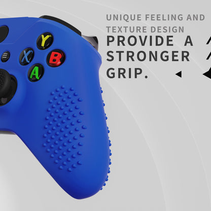 eXtremeRate Protective Anti-Slip Silicone Case with Thumb Grips Caps for Xbox One X & S Controller - Blue eXtremeRate