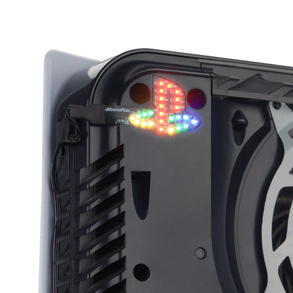 eXtremeRate PS5ディスク＆デジタルコンソール対応用RGBレインボーロゴLEDキット - 7色、40種類のエフェクト